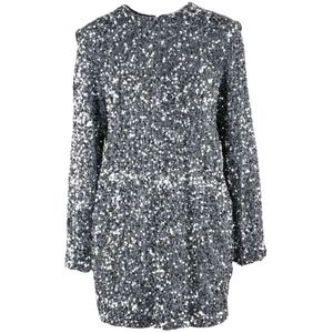 Elisabetta Franchi, Dames, Jurken, Grijs, Maat: M Velours,