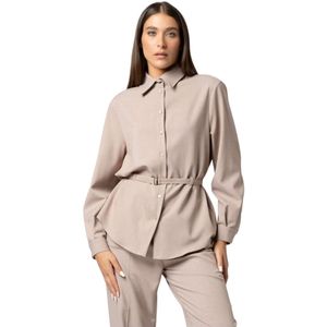 Kocca, Dames, Blouses & Shirts, Beige, Maat: L Leer,