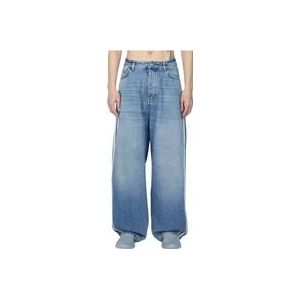 Balenciaga Loose-fit Denim Baggy Jeans , Blue , Heren , Maat: L