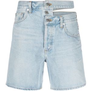 Agolde, Dames, Korte broeken, Blauw, Maat: W30 Denim,