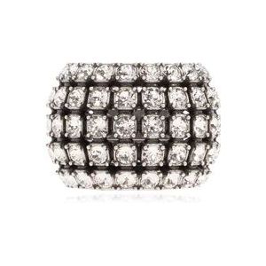 Balenciaga Glam kristalversierde ring , Gray , Dames , Maat: 60 MM