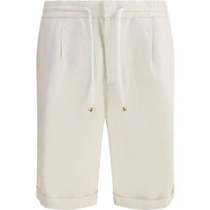 Brunello Cucinelli, Heren, Korte broeken, Wit, Maat: 2XL Linnen,