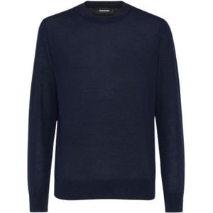 Dsquared2, Heren, Truien, Blauw, Maat: S Wol,