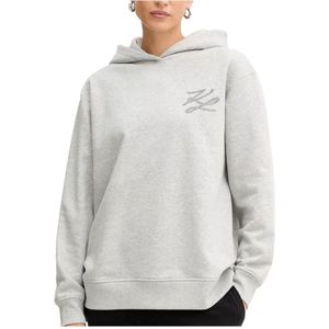 Karl Lagerfeld, Dames, Sweatshirts & Hoodies, Grijs, Maat: XS Katoen,