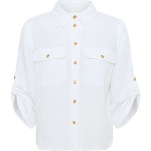 Part Two, Dames, Blouses & Shirts, Wit, Maat: 3XL Linnen,