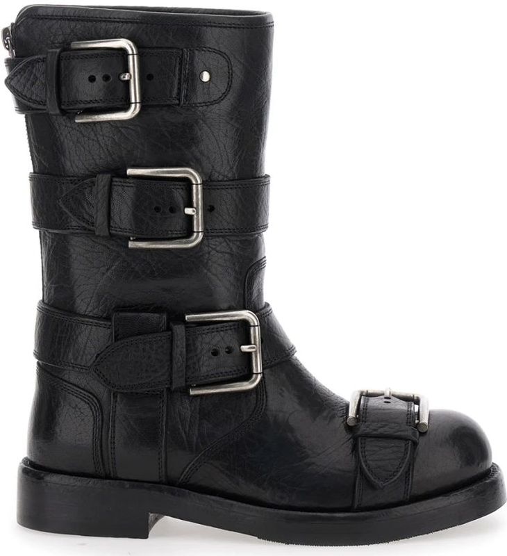 Dolce & Gabbana - Horse Leather - Enkellaarsjes - Zwart