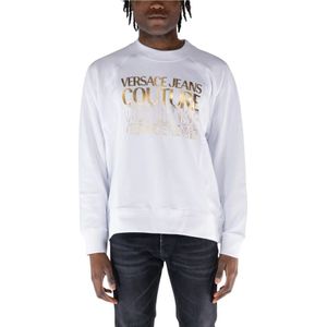 Versace Jeans Couture, Heren, Sweatshirts & Hoodies, Wit, Maat: L Katoen,