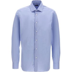 Barba, Heren, Overhemden, Blauw, Maat: M Katoen,