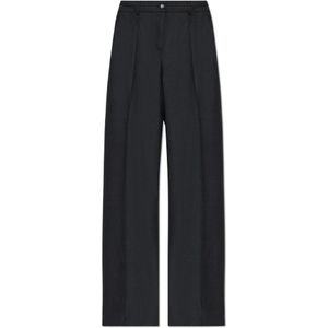 Dolce & Gabbana, Dames, Broeken, Zwart, Maat: M Wol,