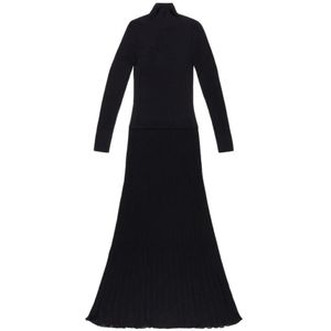 Nenette, Dames, Jurken, Zwart, Maat: M Wol,