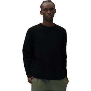 Arte Antwerp - Kabelgebreide Trui - Zwart - Katoen