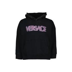 Versace Vintage Logo Hoodie , Black , Dames , Maat: 2XS