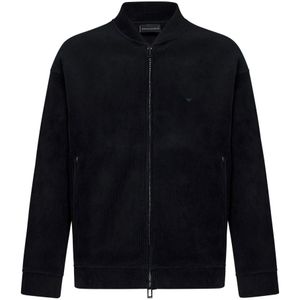 Emporio Armani, Heren, Sweatshirts & Hoodies, Blauw, Maat: 2XL Katoen,