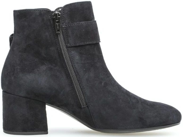 GABOR - Enkellaarsjes - Grijs - Velours Look - Middelhoge Hak