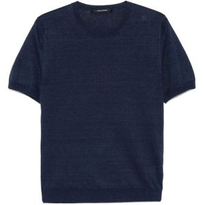 Tagliatore, Heren, Tops, Blauw, Maat: 3XL Katoen,