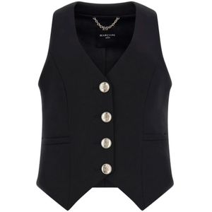 Guess, Dames, Jassen, Zwart, Maat: 2XL Viscose,