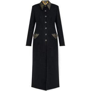 Versace, Dames, Mantels, Zwart, Maat: XS Wol,