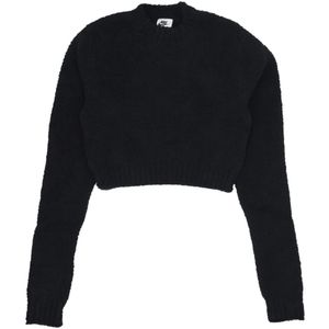 Nike - Phoenix Fleece Top - Korte Oversized - Zwart - 80% Katoen/20% Polyester