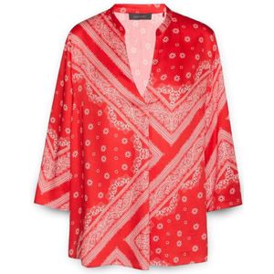 Elena Mirò, Dames, Blouses & Shirts, Rood, Maat: M Viscose,