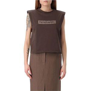 Patrizia Pepe, Dames, Tops, Bruin, Maat: XS Katoen,