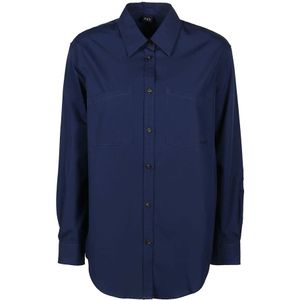 Fay, Dames, Blouses & Shirts, Blauw, Maat: S