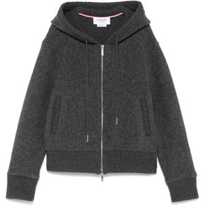Thom Browne, Dames, Sweatshirts & Hoodies, Grijs, Maat: 2XS