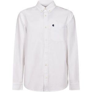 Carhartt Wip, Heren, Overhemden, Wit, Maat: S Katoen,