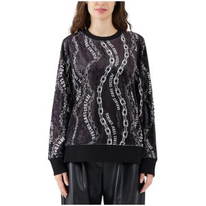 Versace Jeans Couture, Dames, Sweatshirts & Hoodies, Zwart, Maat: XL