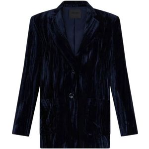 Liu Jo, Dames, Jassen, Blauw, Maat: XL Velours,