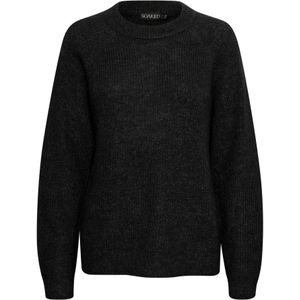 Soaked in Luxury - Zwarte Raglan Trui met Pofmouwen - Dames - Vesten