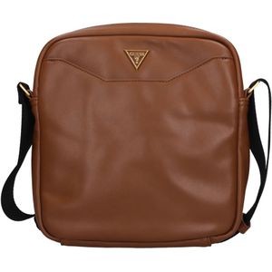 Guess, Heren, Tassen, Bruin, Maat: ONE Size Leer,