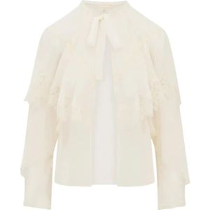 Loveshackfancy, Dames, Blouses & Shirts, Wit, Maat: M Zijde,