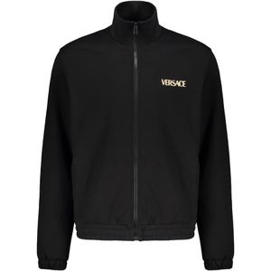 Versace, Heren, Sweatshirts & Hoodies, Zwart, Maat: XL Katoen,