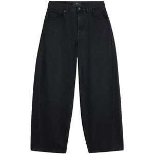 7 For All Mankind, Dames, Jeans, Zwart, Maat: W25 Katoen,