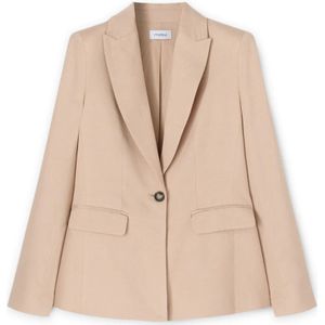 Motivi, Dames, Jassen, Beige, Maat: 2XS Linnen,