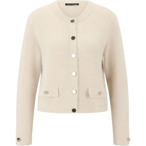 Betty Barclay - Cardigan - Beige - Gebreid - Knoopsluiting - Ronde Halslijn