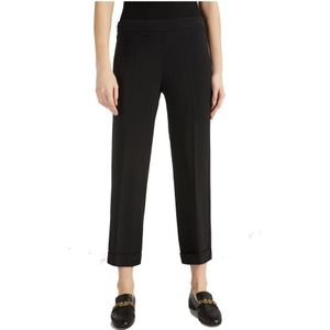 Max Mara, Dames, Broeken, Zwart, Maat: M Viscose,