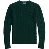 Gebreide pullover met kabelpatroon en ronde hals