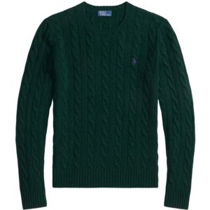 Gebreide pullover met kabelpatroon en ronde hals