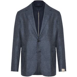 Corneliani, Heren, Jassen, Blauw, Maat: 4XL Wol,