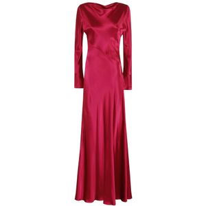 Alberta Ferretti, Dames, Jurken, Rood, Maat: XS Satijn,
