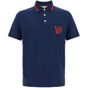 Valentino Garavani, Heren, Tops, Blauw, Maat: M Katoen,