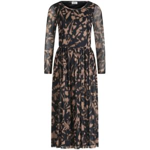 Vera Mont - Midi-Jurk - Bloemenpatroon - Lange Mouwen - Plooien