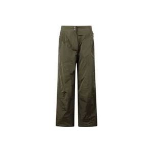 Moncler Lichtgewicht broek met uitlopende pijpen en logo-patch , Green , Dames , Maat: 2XS