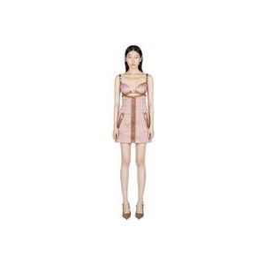 Versace Medusa Jacquard Cut-Out Jurk , Pink , Dames , Maat: S