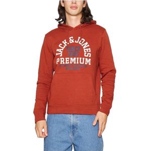 Jack & Jones, Heren, Sweatshirts & Hoodies, Rood, Maat: S Katoen,