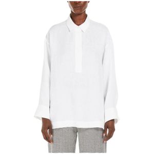 Max Mara Studio, Dames, Blouses & Shirts, Wit, Maat: XS Linnen,