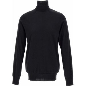 Paolo Pecora, Heren, Truien, Zwart, Maat: L Wol,