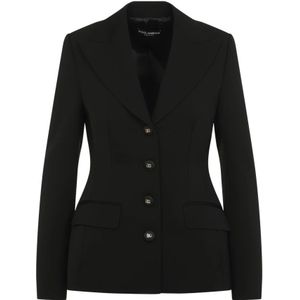 Dolce & Gabbana, Dames, Jassen, Zwart, Maat: S Wol,