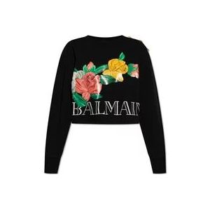 Balmain Bedrukte sweatshirt , Black , Dames , Maat: L